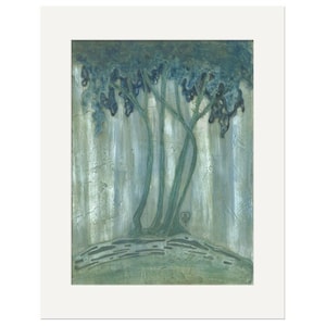 Newcomb Trees Wall Art | Newcomb Pottery Style Tree Art Print | Arts & Crafts Nature Poster | Mission Style Landscape Decor