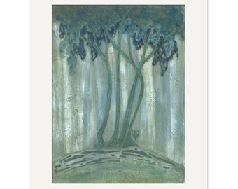 Newcomb Trees Wall Art | Newcomb Pottery Style Tree Art Print | Arts & Crafts Nature Poster | Mission Style Landscape Decor