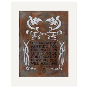 Mistakes Wall Art | Elbert Hubbard Roycroft Quote | Arts and Crafts Heitz Art Print | Mission Style Nature Decor | Craftsman Artwork Matted Print
