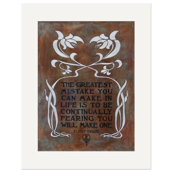 Mistakes Wall Art | Elbert Hubbard Roycroft Quote | Arts and Crafts Heitz Art Print | Mission Style Nature Decor | Craftsman Artwork