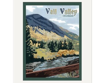 Vail Valley Wall Art | Vail Colorado Art Print | Colorado Mountain Landscape Poster | Eagle River Valley Decor | Colorado Ski Country Art