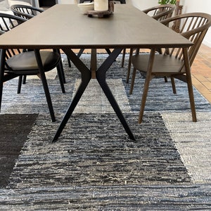 carpet 9 x 12 ft Blue jeans Handwoven denim, Scandinavian rug 270 x 360 cm, vegan rug, up-cycled decor, durable rag rug, CH-KR-013-E