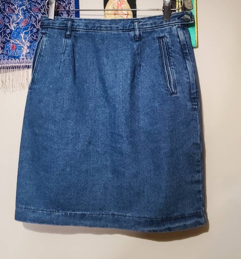Vintage Dockers 90s High Waisted Pencil Short Denim Jeans Skirt - Etsy