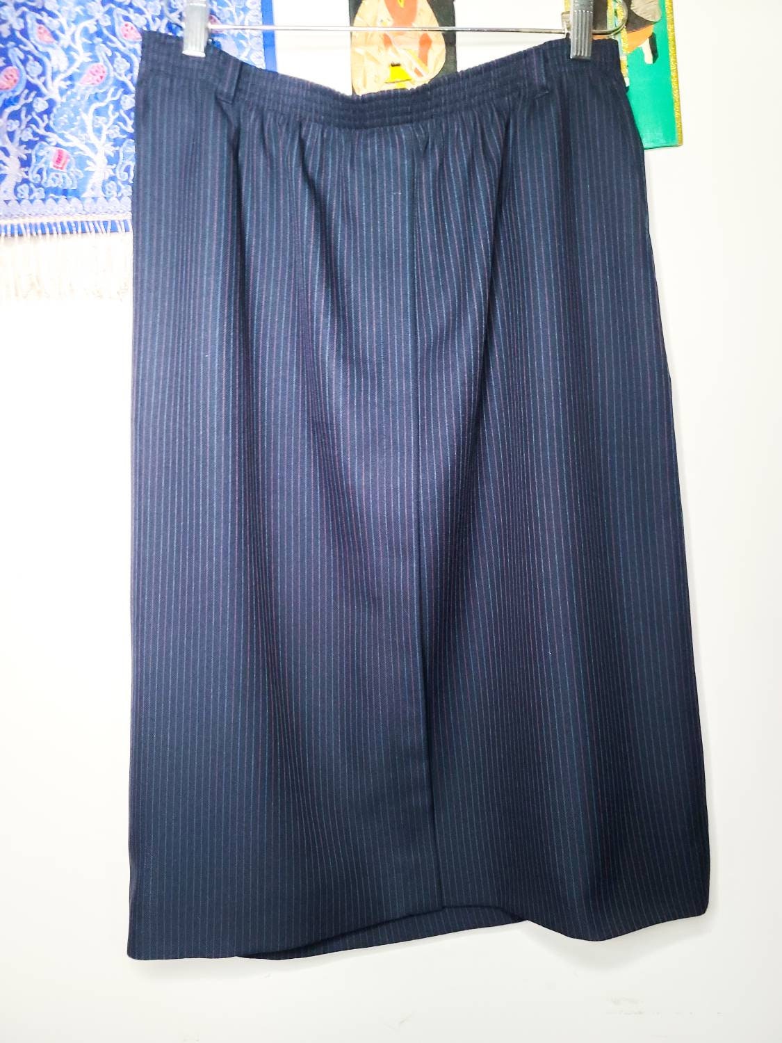 Vintage Black Alfred Dunner Pinstripe High Waist Skirt With - Etsy