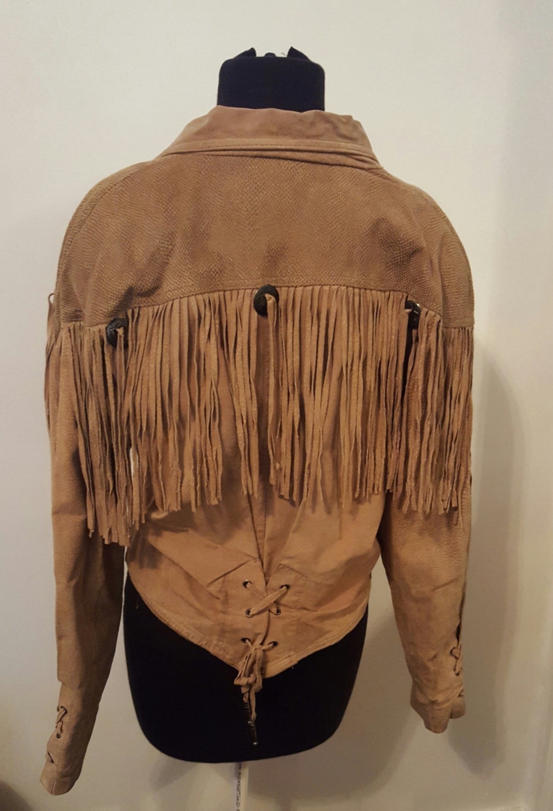 Vintage Brown Genuine Leather Fringe Western Jacket - Etsy
