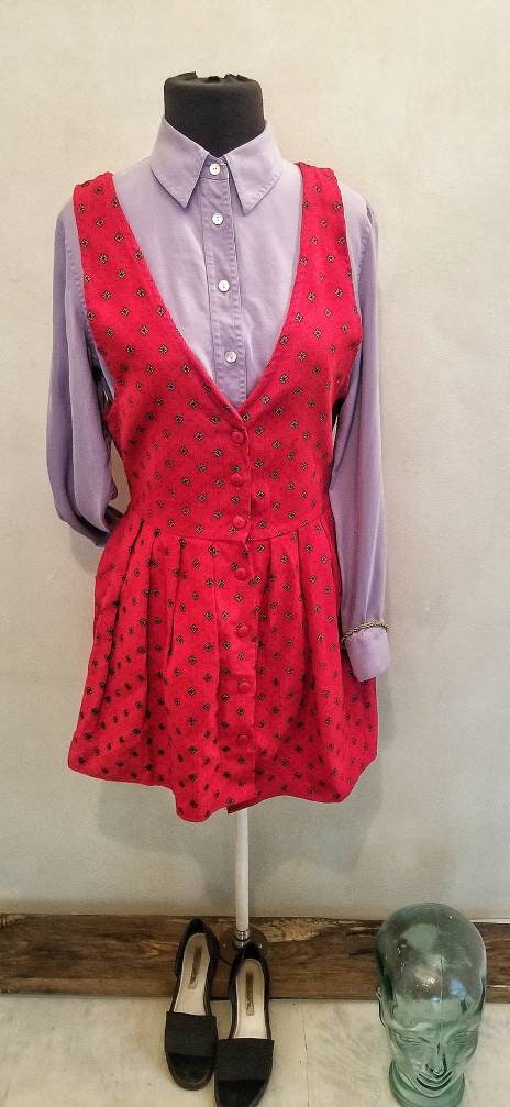 Vintage upcycle My Michelle Red Fit & Flare Sleeveless Short Shirtwaist ...