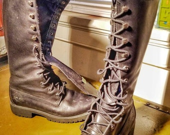 Knee High Lace up Boots - Etsy