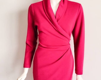 Hot Pink Wrap Dress | Etsy