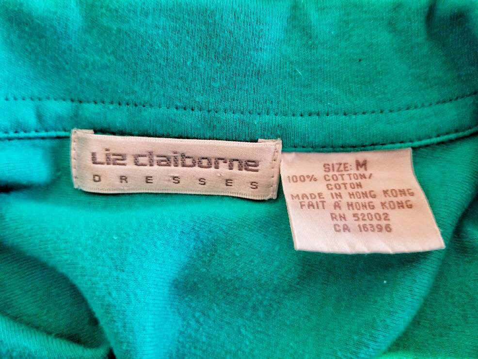 Vintage Liz Claiborne 100 % Cotton Mint Green Teal Turquoise - Etsy