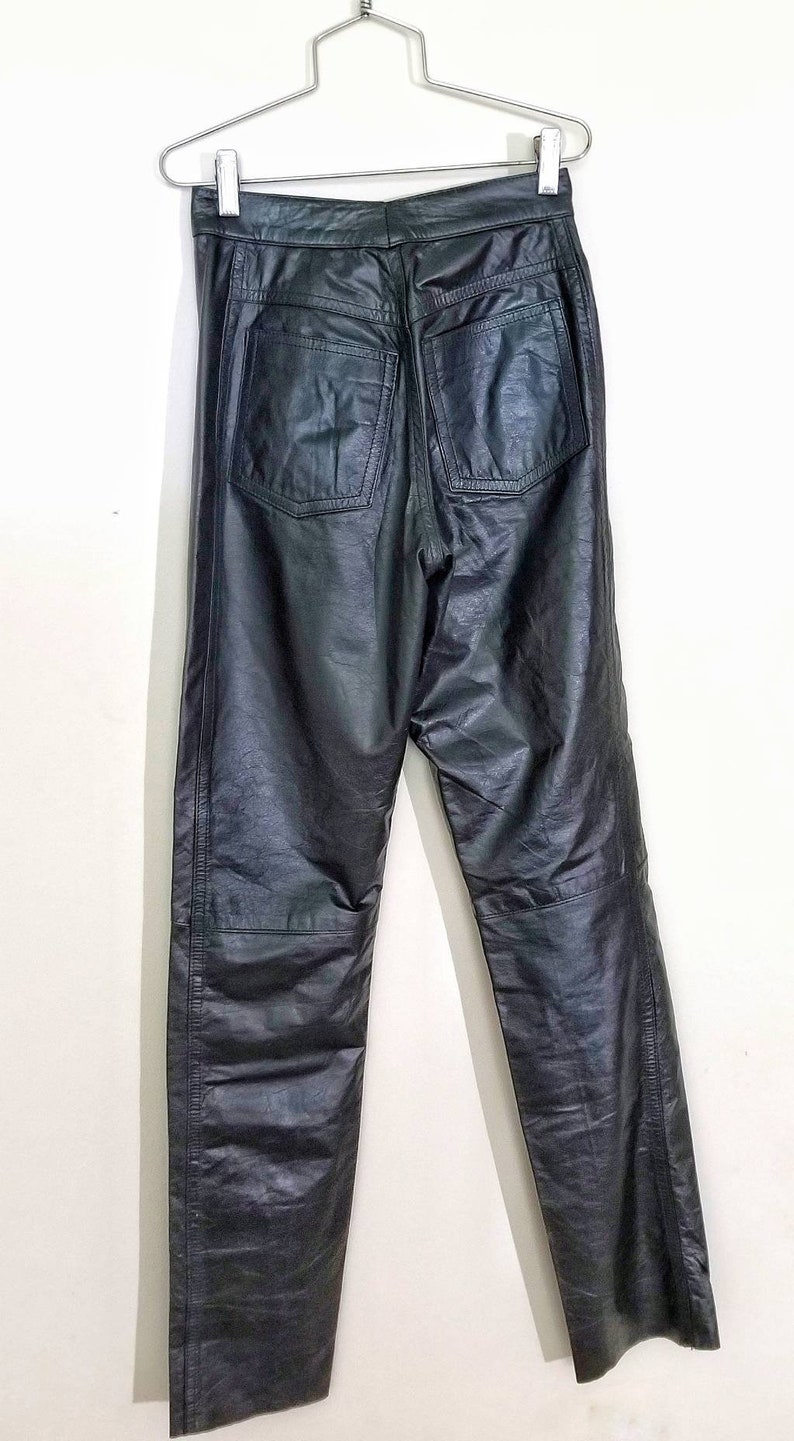 Vintage Marco Morani High Waist Black Leather Leather Pants - Etsy