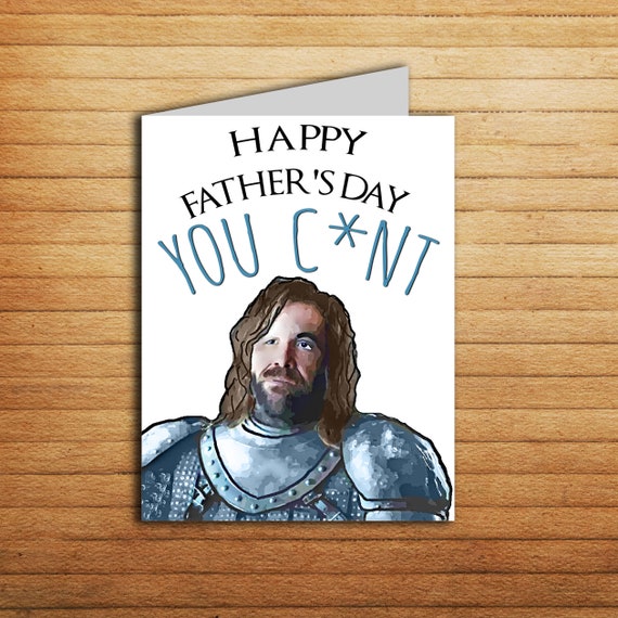 Game Of Thrones Fathers Day Card The Hound Card Got Card For Etsy