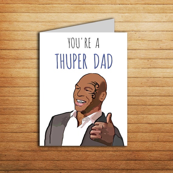 Funny Joke Mike Tyson Boxing Personalized Father's Day Card