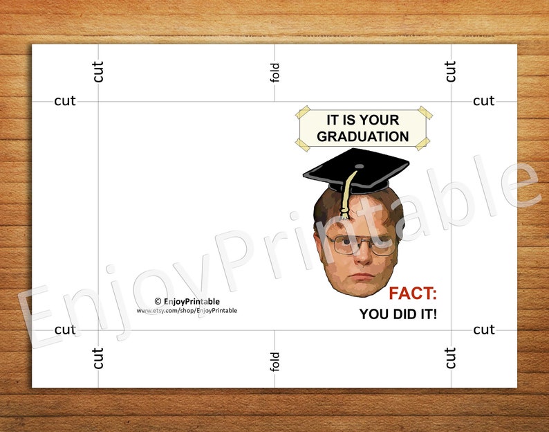 the office graduation card printable funny dwight schrute etsy