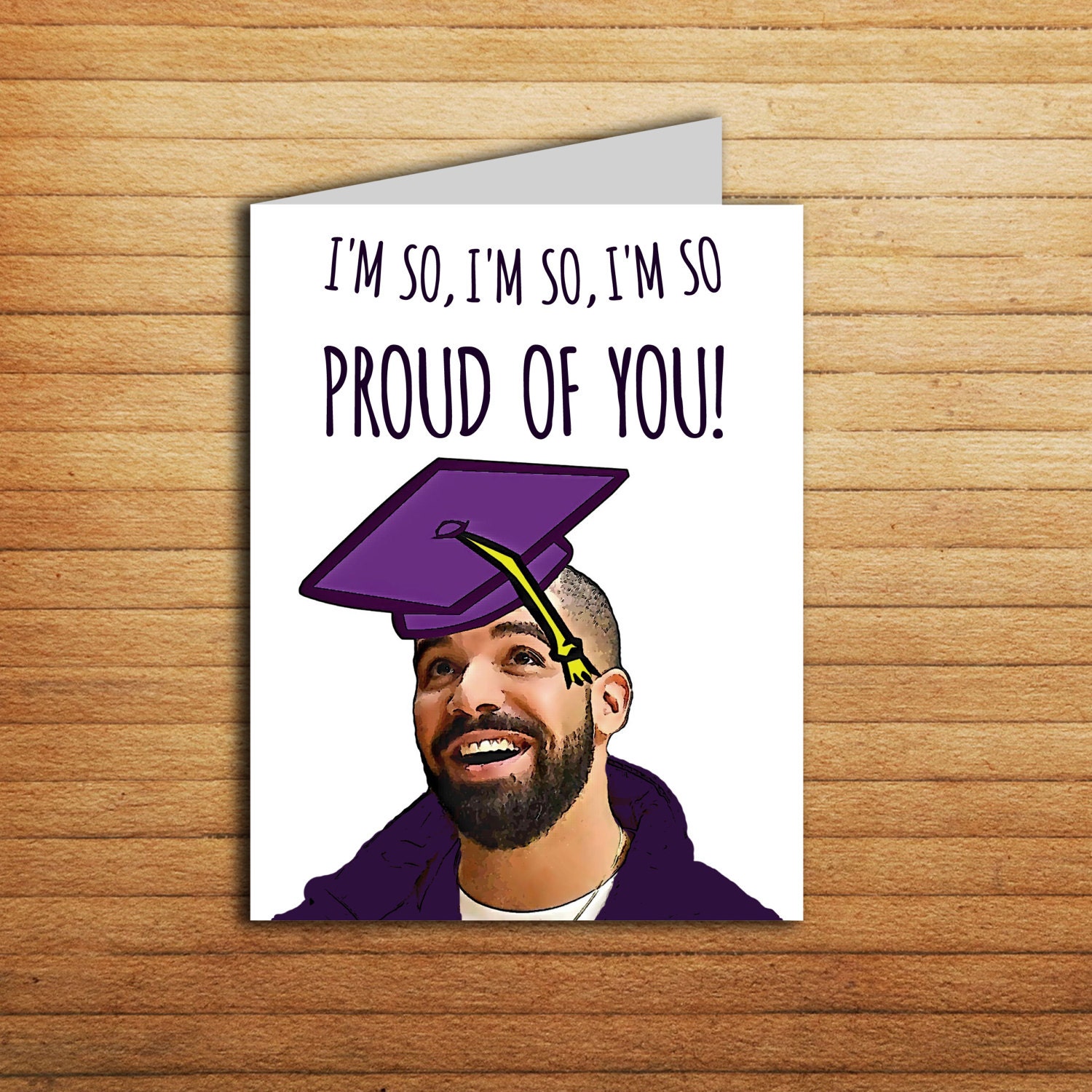 Drake New Job Card Printable Drake Graduation Card Im So Etsy
