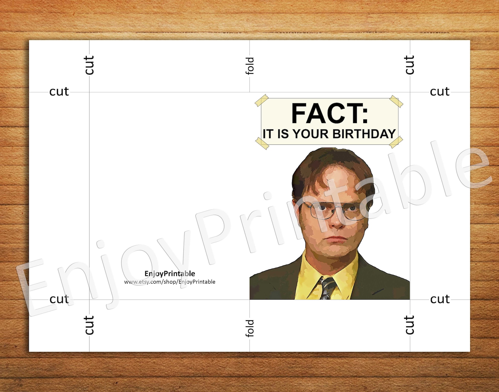 The Office Birthday Card Printable Office TV Show Cards Fact | Etsy