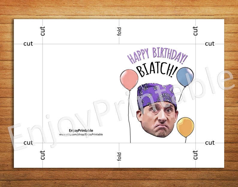 the office us prison mike funny birthday card printable etsy