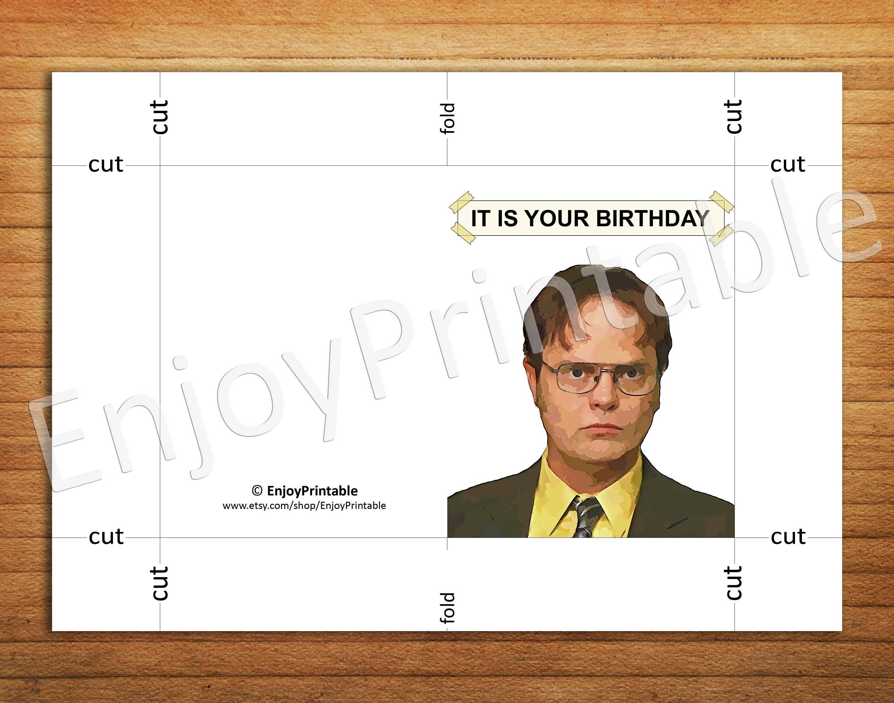 the office birthday card office tv show cards printable it is etsy
