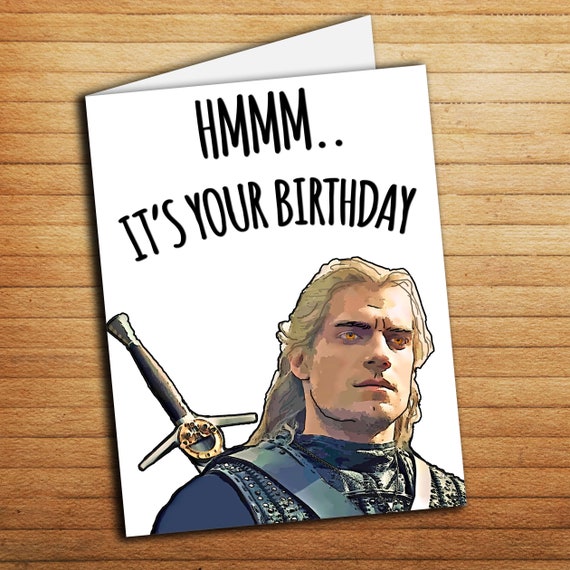 The Witcher Birthday Card Geralt Birthday Card Printable Etsy