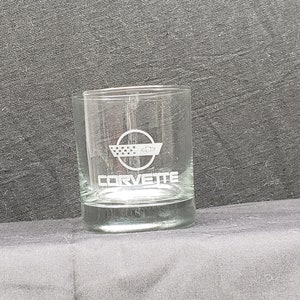 Etched 9 oz. Old Fashioned Whiskey glass- Corvette C4