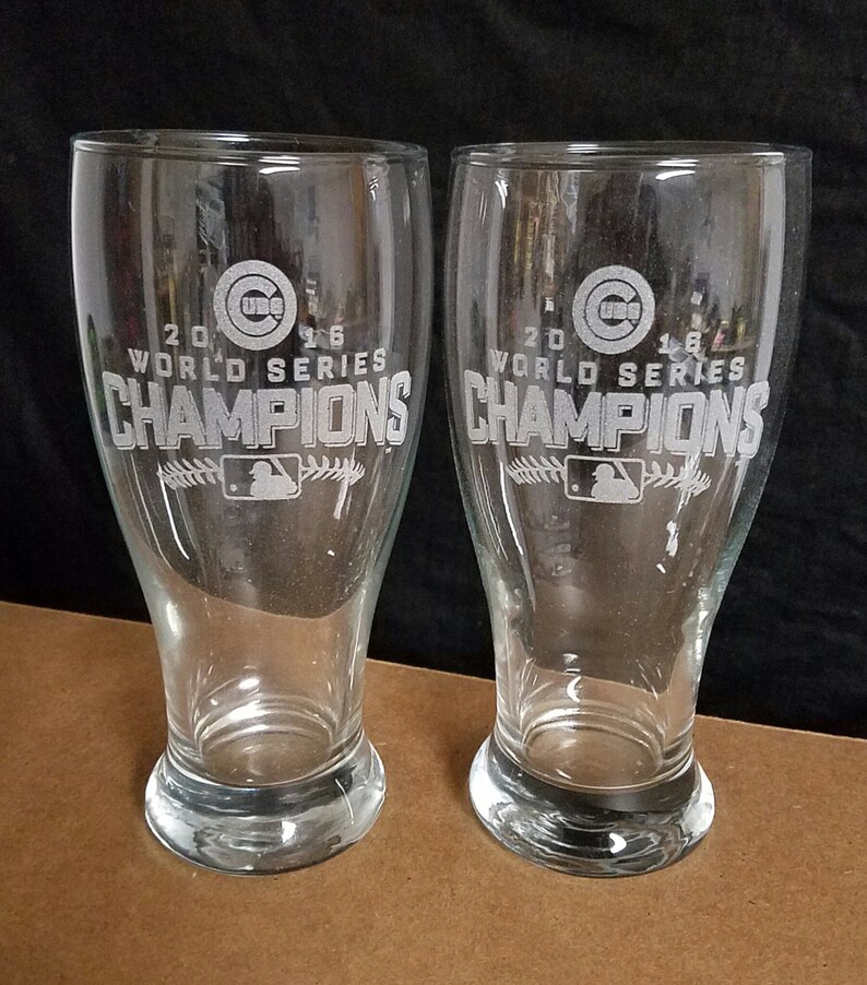 Set of 2 Nice Laser Etched Beer Glasses World Series Etsy