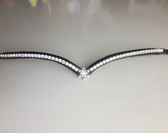 Custom ultra skinny snowflake crystal browband