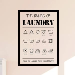 The Rules of Laundry Decals, Laundry Tag Stickers Pattern, Laundry Tags ...
