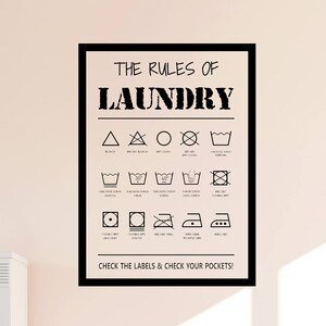 The Rules of Laundry Decals, Laundry Tag Stickers Pattern, Laundry Tags ...