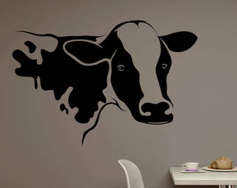 Cow Wall Decal. Cow Window Vinyl Sticker Murals. Animals Highland Cow ...