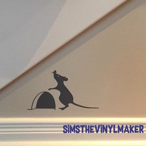 Mouse hole decal | Little mouse Vinyl Sticker | Mouse Silhouette | Mouse wall decal | wall art | wall decals | wall stickers | wall decor