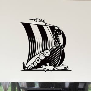 Viking schip sticker, Viking schip vinyl sticker, viking boot sticker, Viking schip decor, Viking muur kunst, Viking themakamer, Drakar stickers