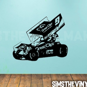 Sprint car decal, Outlaws Decal, Race car Vinyl Sticker, race car mural decor, kid&#39;s bedroom decal, Empire super sprint decal, Dirt Track