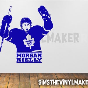 Hockey Decal | Morgan Rielly decal | Boy bedroom hockey decor | Hockey player vinyl Sticker | Large hockey decal | Hockey mural decor