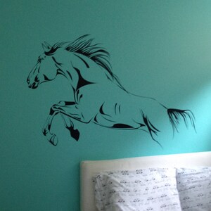 Horse Wall Decal, Mustang vinyl sticker, Stallion horse decal, horse wall decor, jumping horse decal, mare decal, equine vinyl sticker image 3