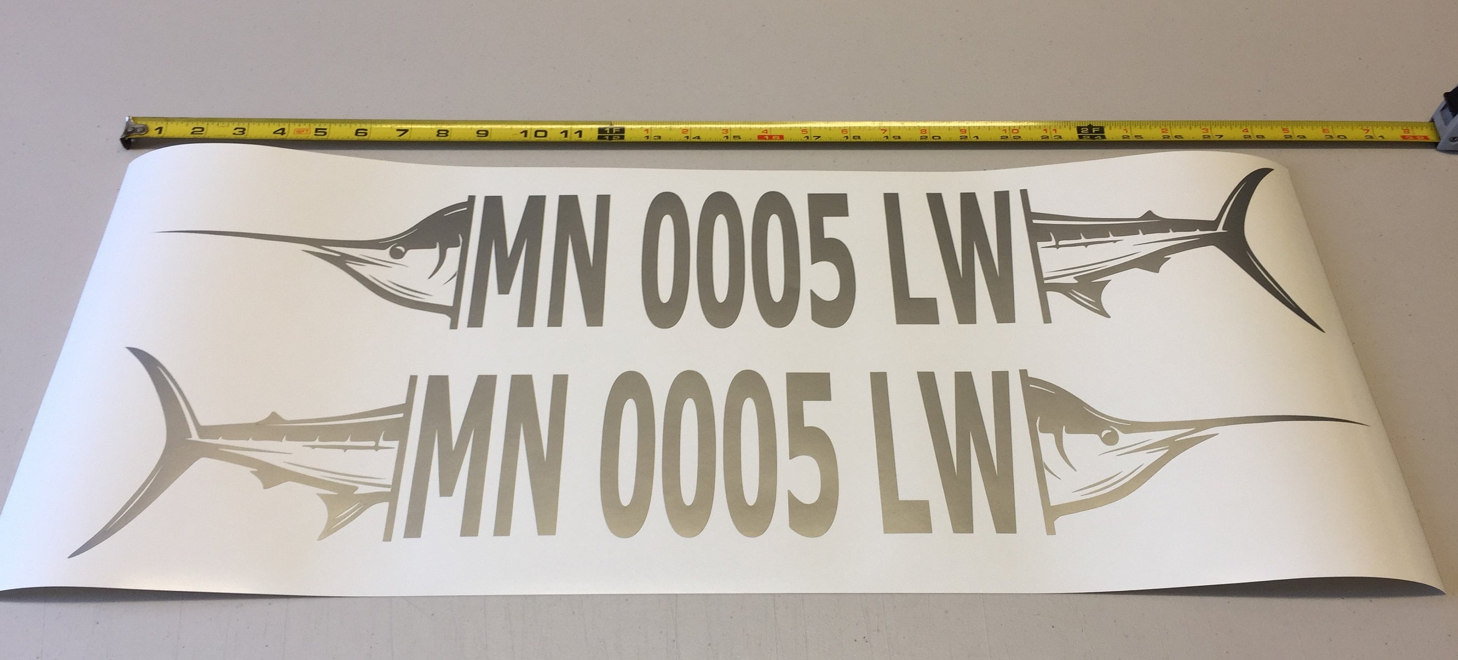 Set of 2 Custom Boat Registration Numbers Decal Fish Design Etsy UK