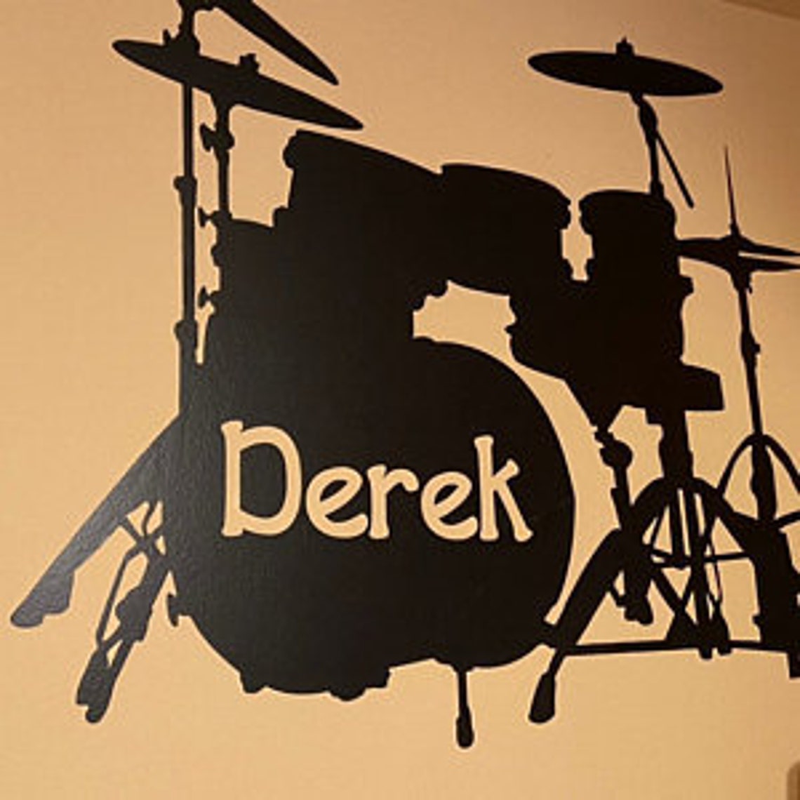 Drum set wall decal music instrument decal custom drum set Etsy