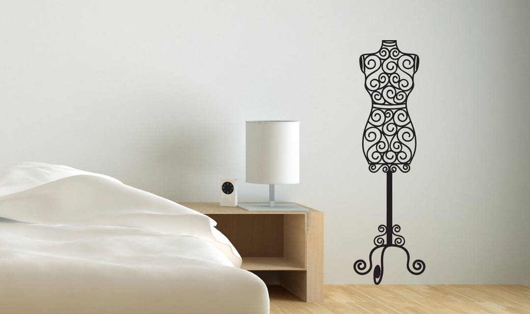 Dress Wall Decal, Dress Home Decor, Vintage Closet Decor, Bedroom Wall