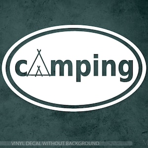 Campingsticker | Euro ovale campingsticker | Campingsticker | Tentsticker | Vinylsticker natuur | Vinylstickers en muurstickers camper