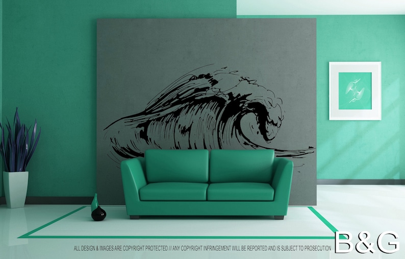 Ocean Big Wave Decal Beach decal Hawaiian decal Surf Decal Etsy