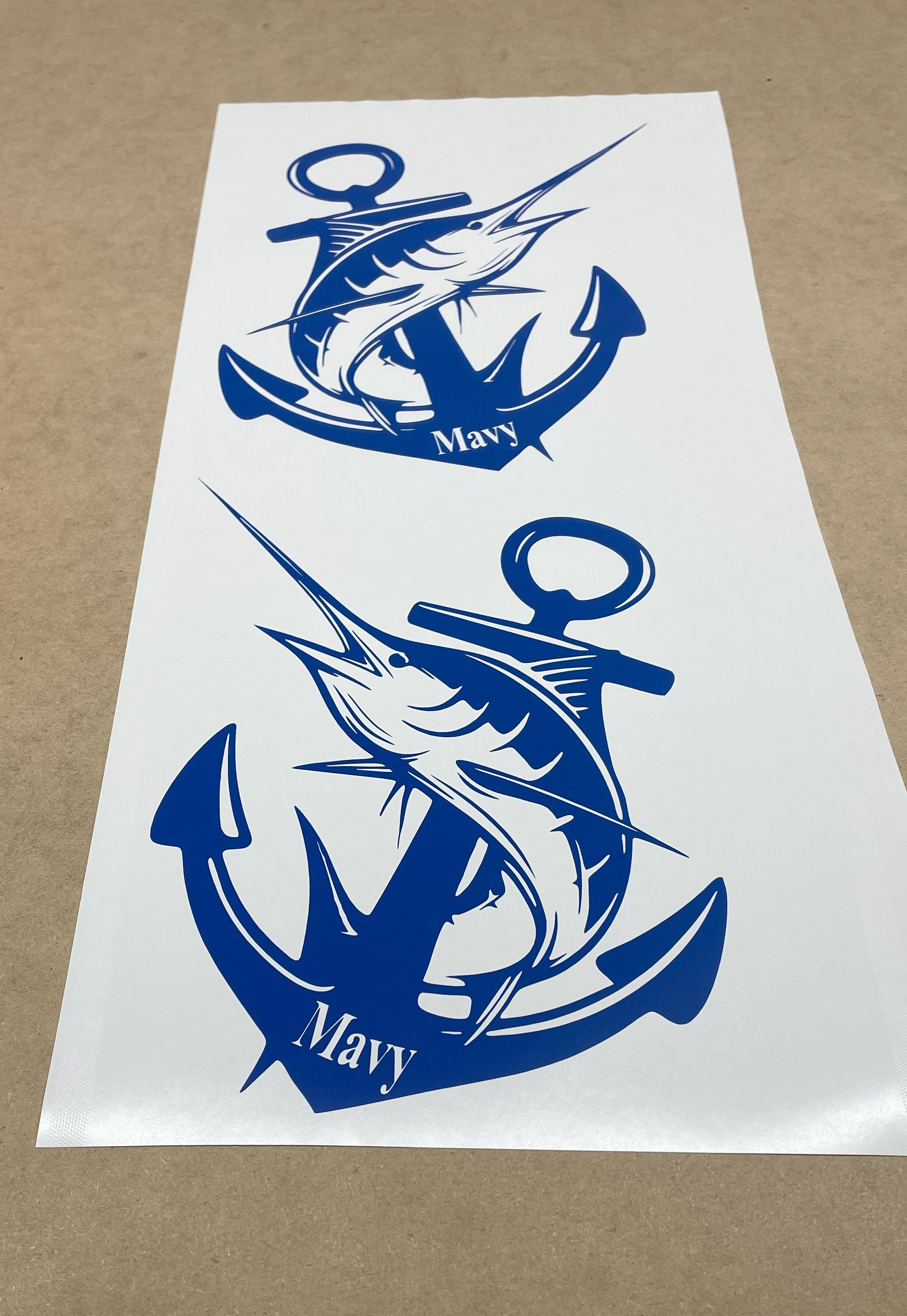 Merling Fish Sticker Marlin Decal | Blue Marlin Anchor Decals | Fishing Stickers | Marlin ...