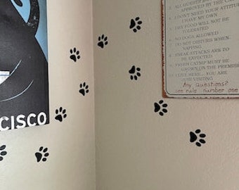 Cat paws prints Lot 50 Prints choose your size Vinyl Decal Sticker Wall Car Lap Top Decoration, cat prints, create your own design
