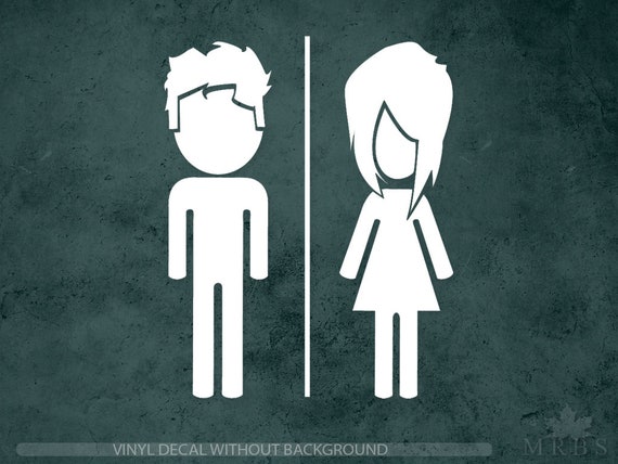 Men Women Restroom Vinyl Decal Sticker Sign Mens Womens Bathroom Unisex Gender