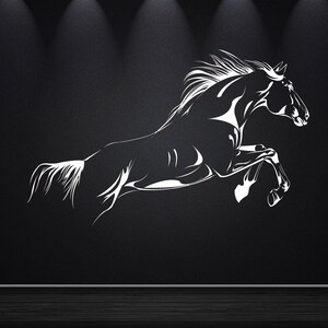 Horse Wall Decal, Mustang vinyl sticker, Stallion horse decal, horse wall decor, jumping horse decal, mare decal, equine vinyl sticker image 2