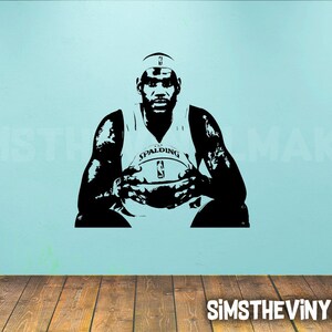 Basketball Decal | Lebron James decal | Mancave Basketball decor | Basketball player vinyl sticker | Large Basketball decal | Wall Art