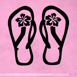 Flip Flops Decals, Beach decal, Sandals decal, Beach decor, Tropical decor, Flip Flop Vinyl Sticker & Wall Decals