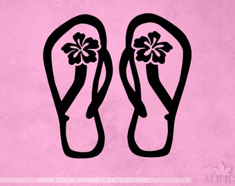 Flip Flops Decals, Beach decal, Sandals decal, Beach decor, Tropical decor, Flip Flop Vinyl Sticker & Wall Decals