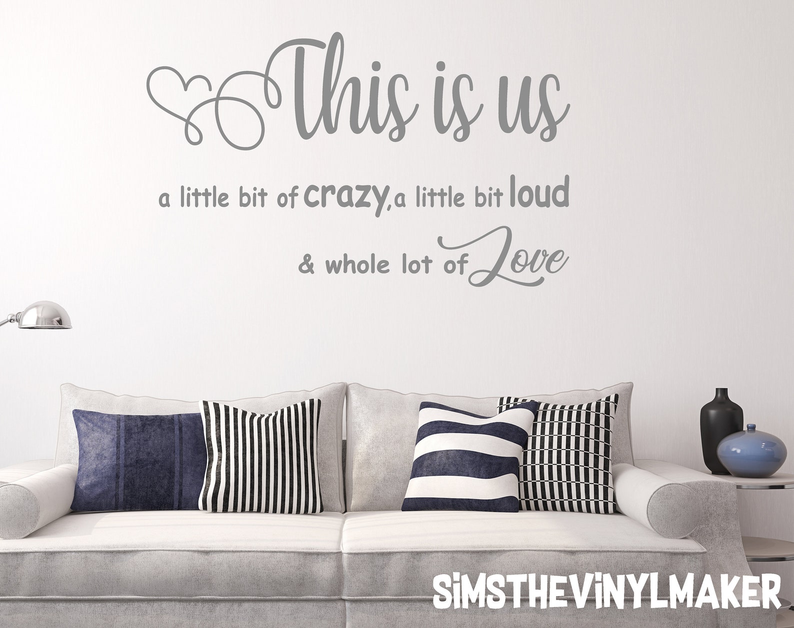 This is Us Wall Decal, Family Wall Sticker, This is Us Crazy Loud Love ...