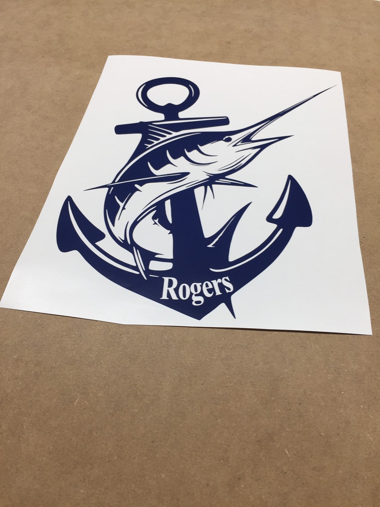 Marlin Decal Blue Marlin Anchor Decals Fishing Stickers Etsy UK