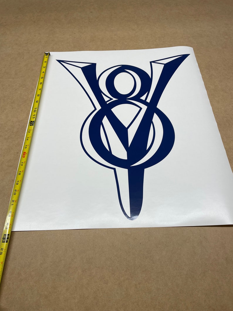 V8 Emblem Vinyl Decal, Large V8 Crest Wall Mural, V8 Motor Sticker ...