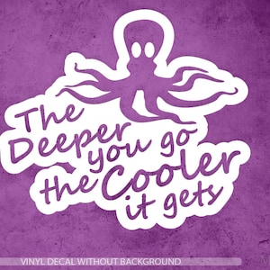 Sticker duiken | Hoe dieper je gaat, hoe koeler de sticker wordt | Sticker octopus | Snorkelsticker | Mariene sticker | Vinylsticker en muursticker