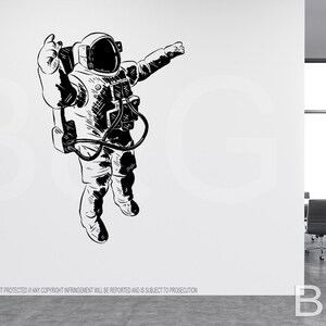Astronaut Vinyl Decal, Spaceman Wall Sticker, Custom Space Wall Decor ...
